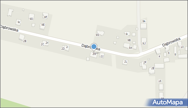 Toporowice, Dąbrowska, 2G, mapa Toporowice