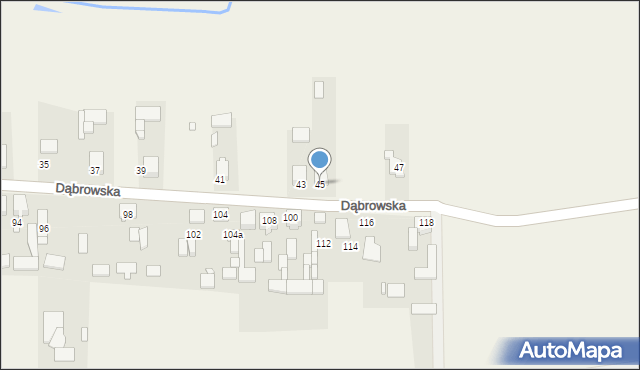 Toporowice, Dąbrowska, 45, mapa Toporowice