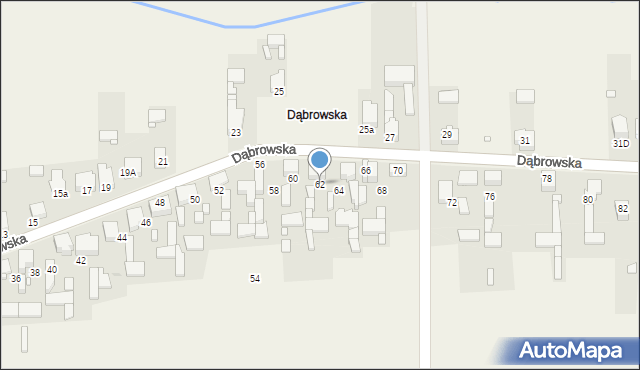 Toporowice, Dąbrowska, 62, mapa Toporowice