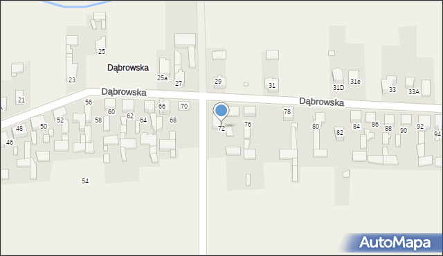 Toporowice, Dąbrowska, 72, mapa Toporowice