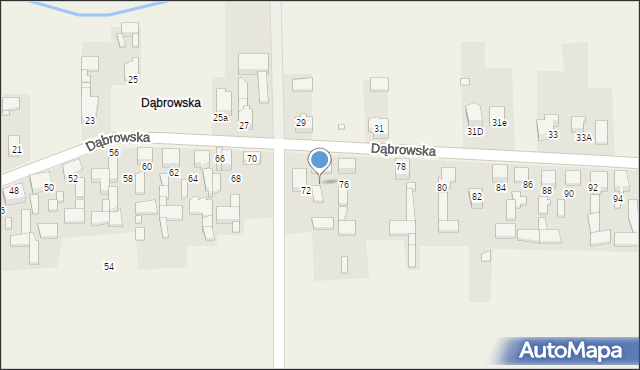 Toporowice, Dąbrowska, 74, mapa Toporowice