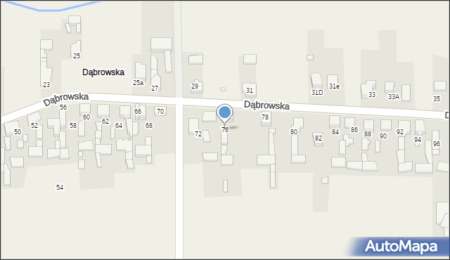 Toporowice, Dąbrowska, 76, mapa Toporowice