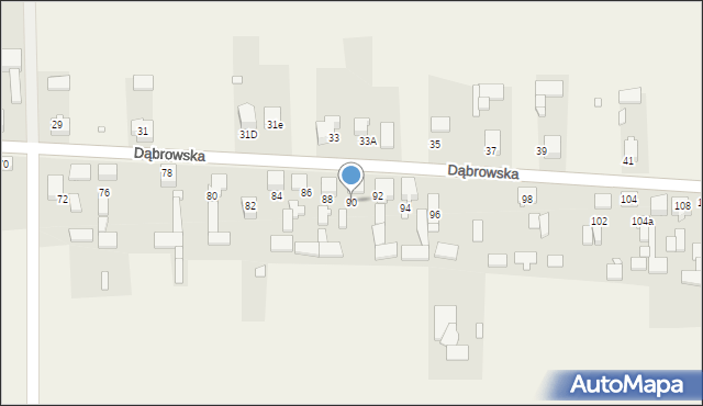 Toporowice, Dąbrowska, 90, mapa Toporowice