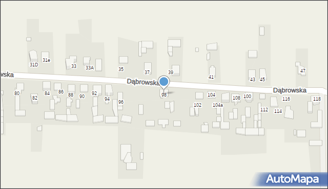 Toporowice, Dąbrowska, 98, mapa Toporowice