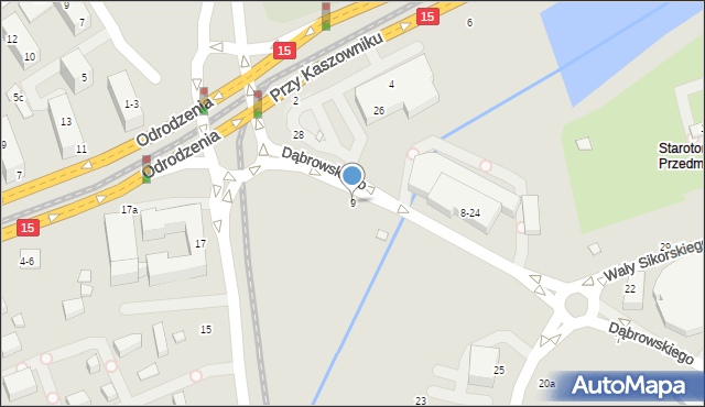 Toruń, Dąbrowskiego Henryka, gen., 9, mapa Torunia