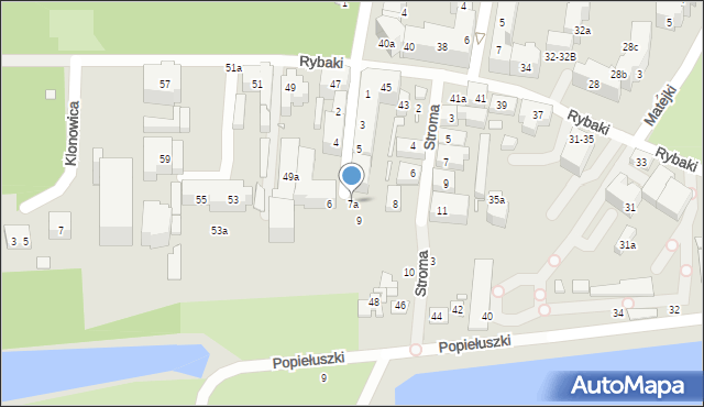 Toruń, Danielewskiego Ignacego, 7a, mapa Torunia