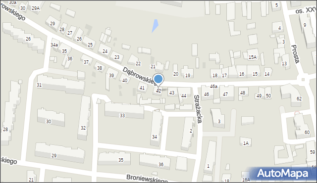 Trzcianka, Dąbrowskiego Henryka, gen., 42, mapa Trzcianka