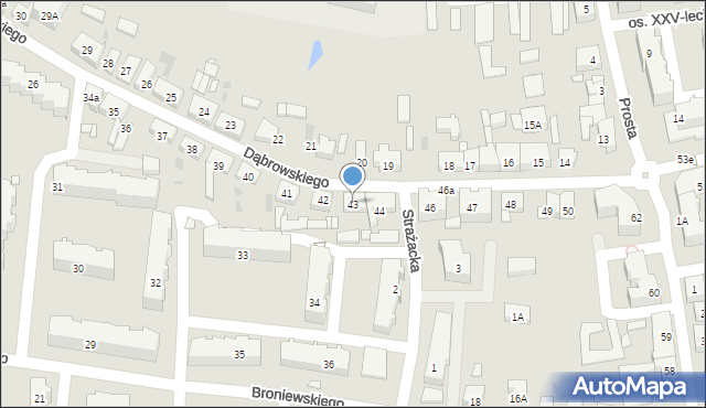 Trzcianka, Dąbrowskiego Henryka, gen., 43, mapa Trzcianka