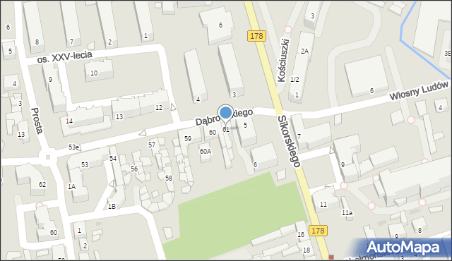 Trzcianka, Dąbrowskiego Henryka, gen., 61, mapa Trzcianka