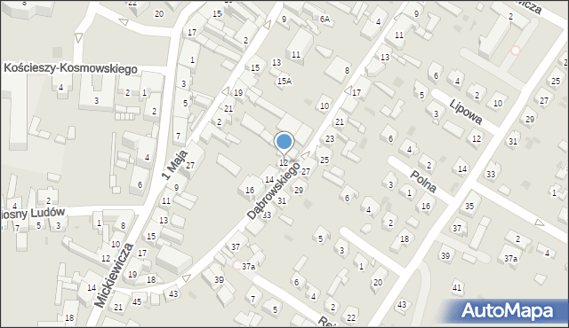 Trzemeszno, Dąbrowskiego Henryka, gen., 12, mapa Trzemeszno