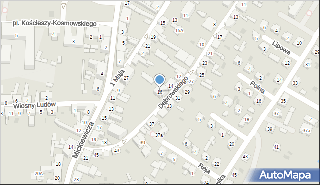 Trzemeszno, Dąbrowskiego Henryka, gen., 16, mapa Trzemeszno