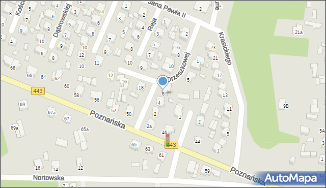 Tuliszków, Dąbrowskiego Henryka, gen., 6, mapa Tuliszków