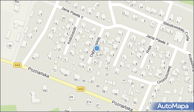 Tuliszków, Dąbrowskiej Marii, 7, mapa Tuliszków