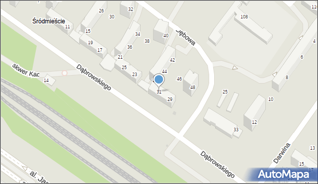Tychy, Dąbrowskiego Henryka, gen., 31, mapa Tychów