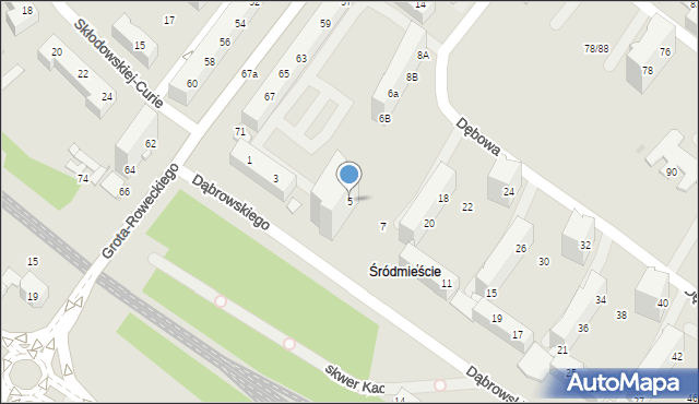 Tychy, Dąbrowskiego Henryka, gen., 5, mapa Tychów