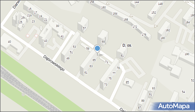 Tychy, Dąbrowskiego Henryka, gen., 67, mapa Tychów