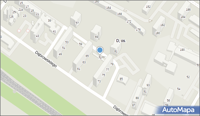 Tychy, Dąbrowskiego Henryka, gen., 71, mapa Tychów
