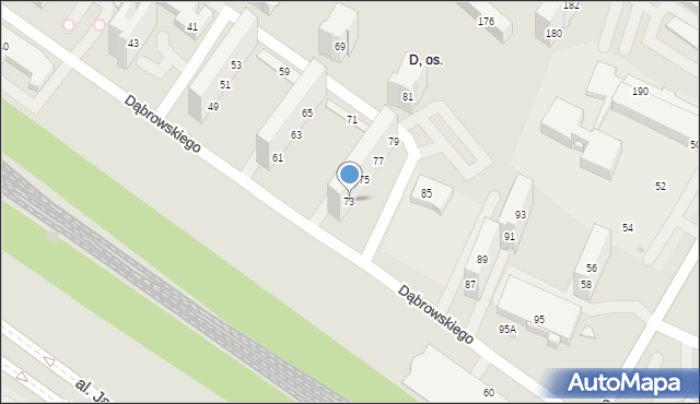 Tychy, Dąbrowskiego Henryka, gen., 73, mapa Tychów