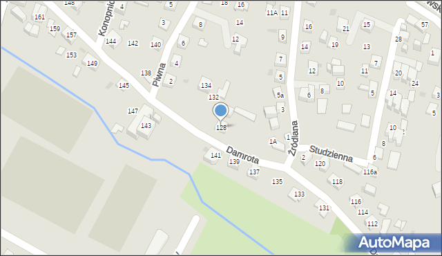 Tychy, Damrota, 128, mapa Tychów