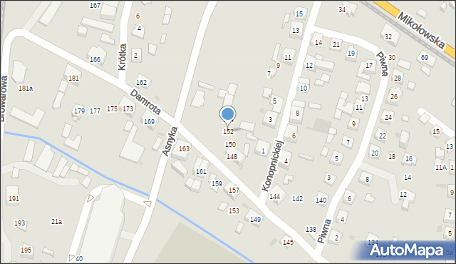 Tychy, Damrota, 152, mapa Tychów