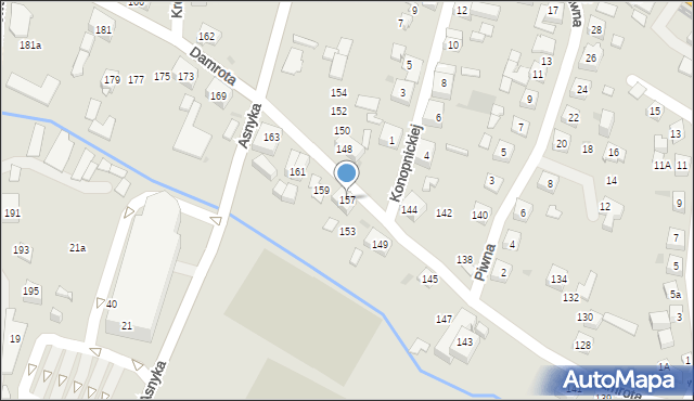 Tychy, Damrota, 157, mapa Tych&oacute;w