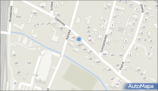 Tychy, Damrota, 161, mapa Tychów