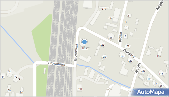 Tychy, Damrota, 181a, mapa Tychów