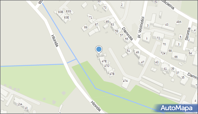 Tychy, Damrota, 47G, mapa Tychów