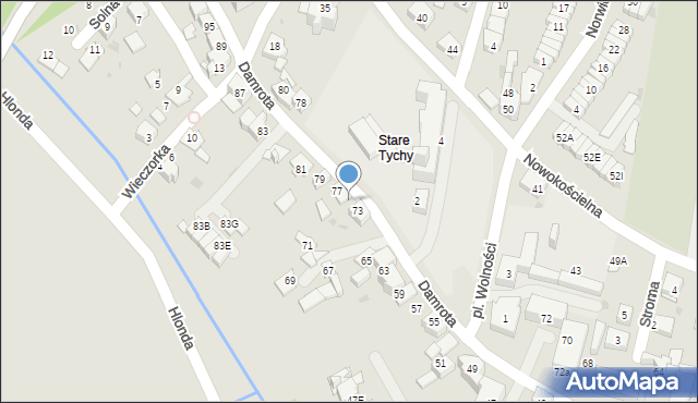 Tychy, Damrota, 75, mapa Tychów