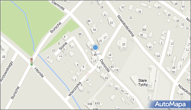 Tychy, Damrota, 89, mapa Tychów