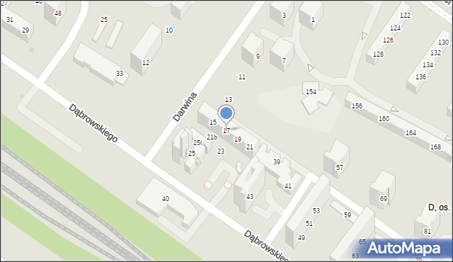 Tychy, Darwina Karola, 17, mapa Tychów