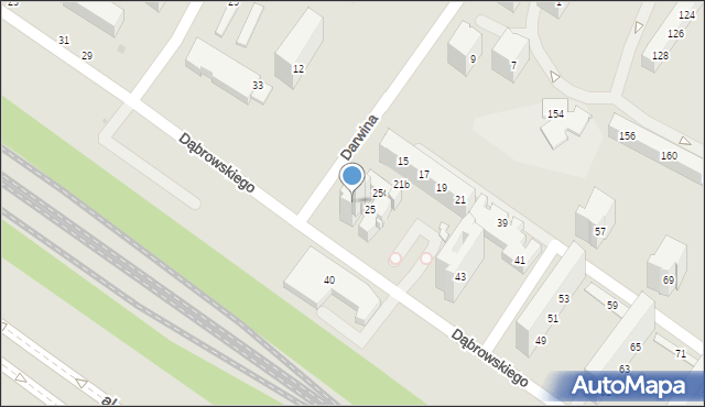 Tychy, Darwina Karola, 25A, mapa Tychów