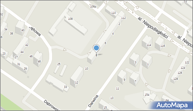 Tychy, Darwina Karola, 8, mapa Tychów