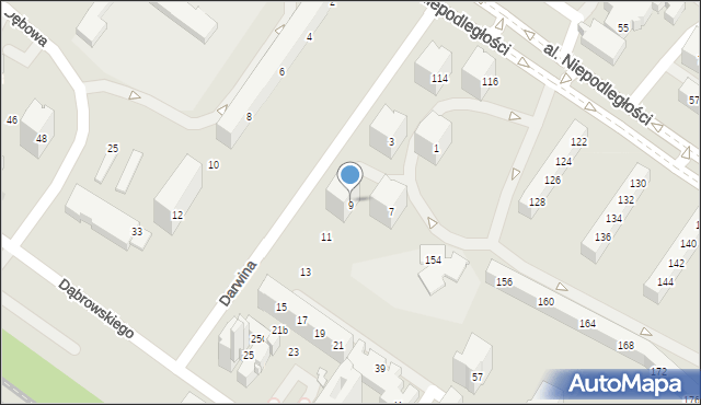 Tychy, Darwina Karola, 9, mapa Tychów