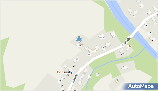 Ujsoły, Danielki, 14a, mapa Ujsoły
