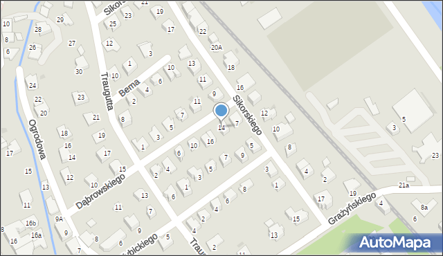 Ustroń, Dąbrowskiego, 14, mapa Ustroń