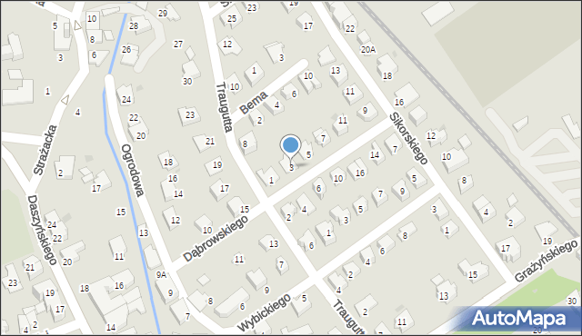 Ustroń, Dąbrowskiego, 3, mapa Ustroń