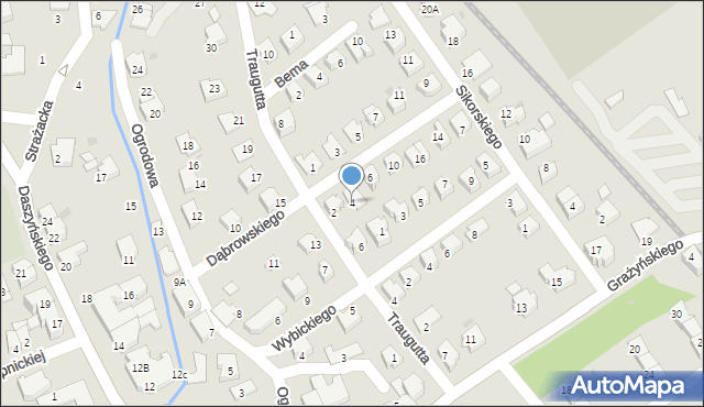 Ustroń, Dąbrowskiego, 4, mapa Ustroń