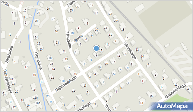 Ustroń, Dąbrowskiego, 5, mapa Ustroń