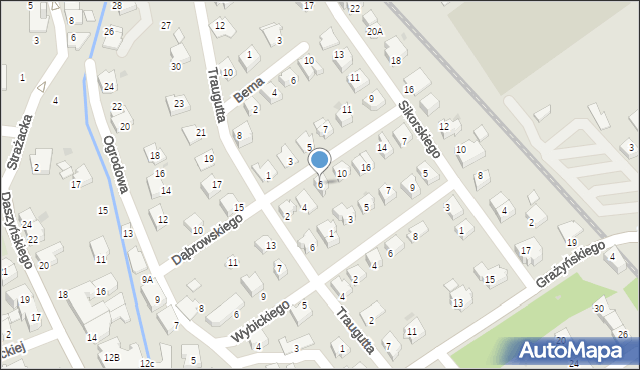 Ustroń, Dąbrowskiego, 6, mapa Ustroń