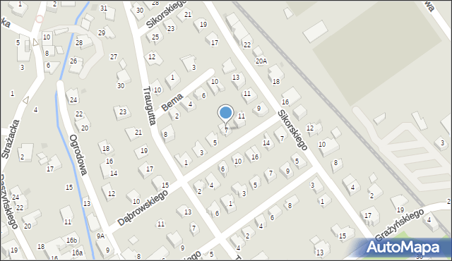 Ustroń, Dąbrowskiego, 7, mapa Ustroń