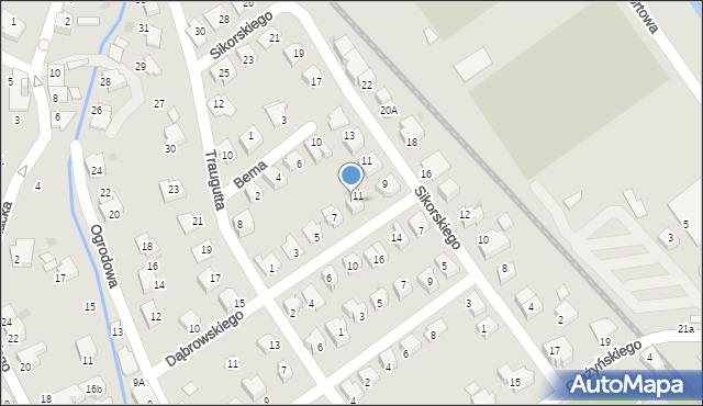 Ustroń, Dąbrowskiego, 9, mapa Ustroń