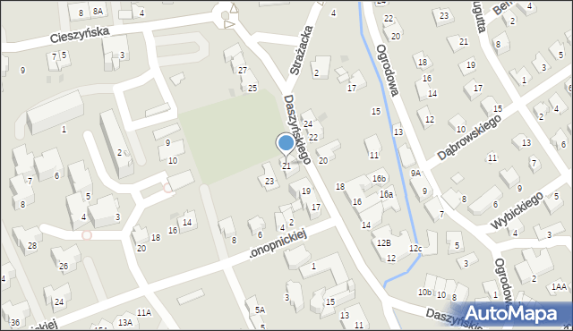 Ustroń, Daszyńskiego Ignacego, 21, mapa Ustroń