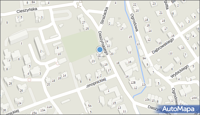 Ustroń, Daszyńskiego Ignacego, 21a, mapa Ustroń