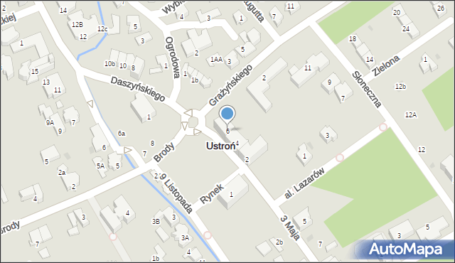 Ustroń, Daszyńskiego Ignacego, 6, mapa Ustroń