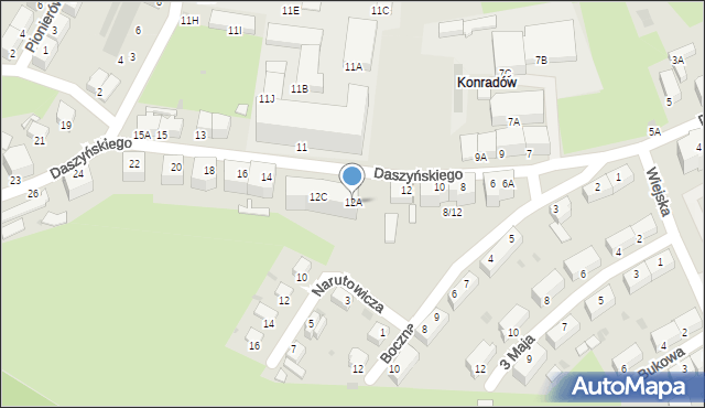 Wałbrzych, Daszyńskiego Ignacego, 12A, mapa Wałbrzycha