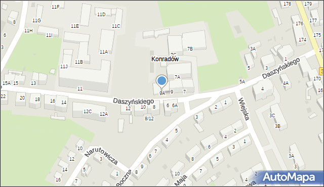 Wałbrzych, Daszyńskiego Ignacego, 9A, mapa Wałbrzycha