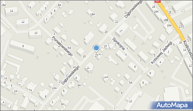 Wałcz, Dąbrowskiego J., 13, mapa Wałcz