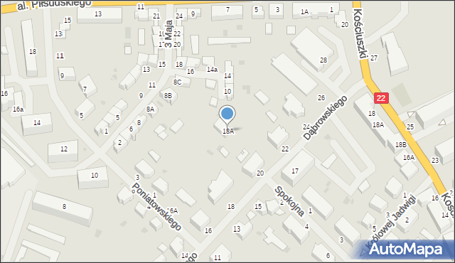 Wałcz, Dąbrowskiego J., 18A, mapa Wałcz