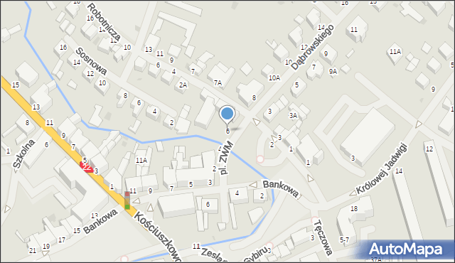 Wałcz, Dąbrowskiego J., 6, mapa Wałcz